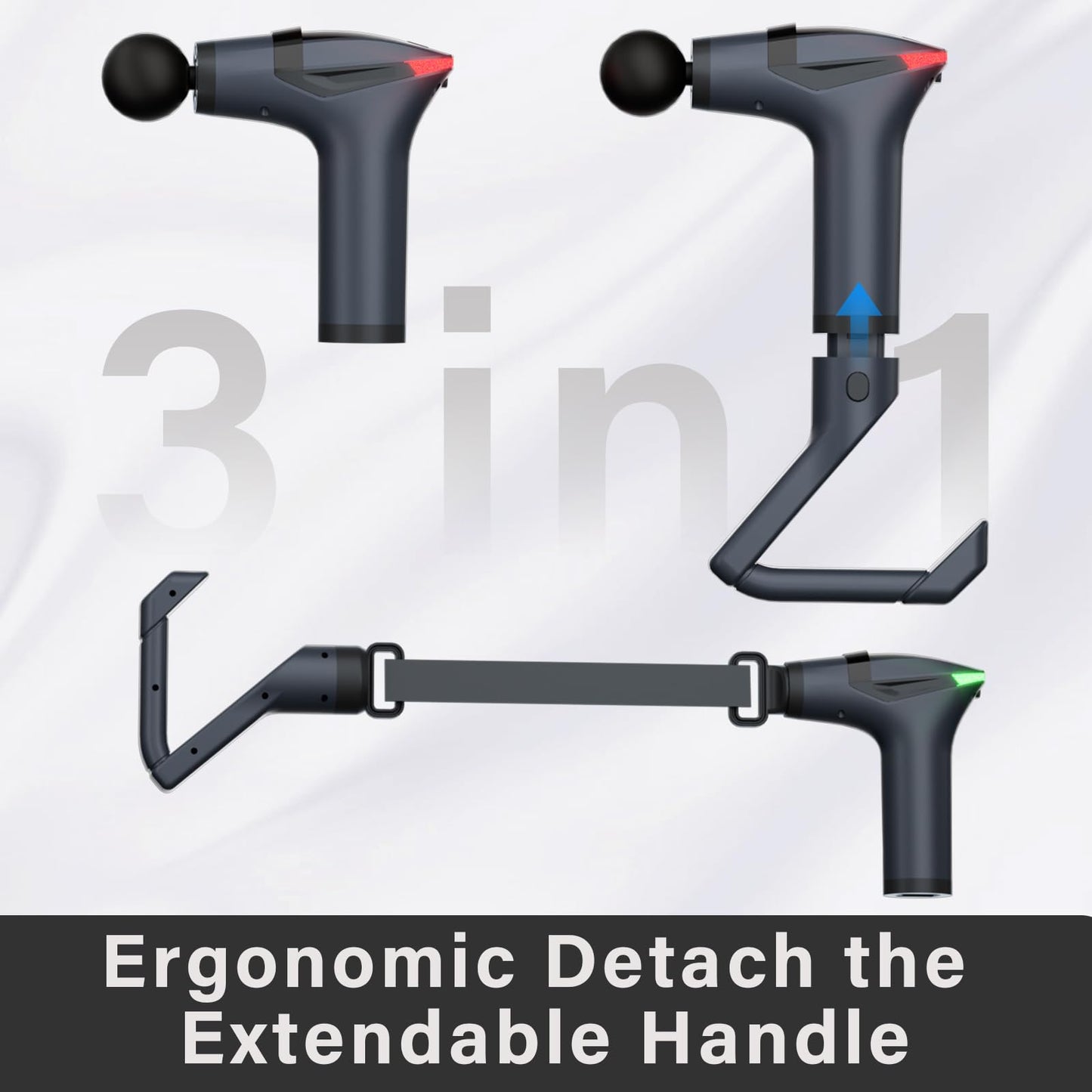nouveau pistolet de massage 3en1 STARICARE, Séparables vibrations massages 3en1 multifonctions STARICARE