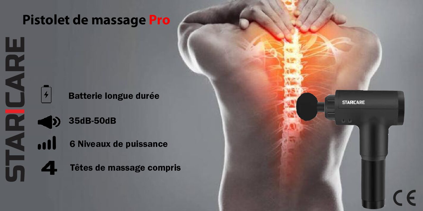 nouveau pistolet de massage 3en1 STARICARE, Séparables vibrations massages 3en1 multifonctions STARICARE
