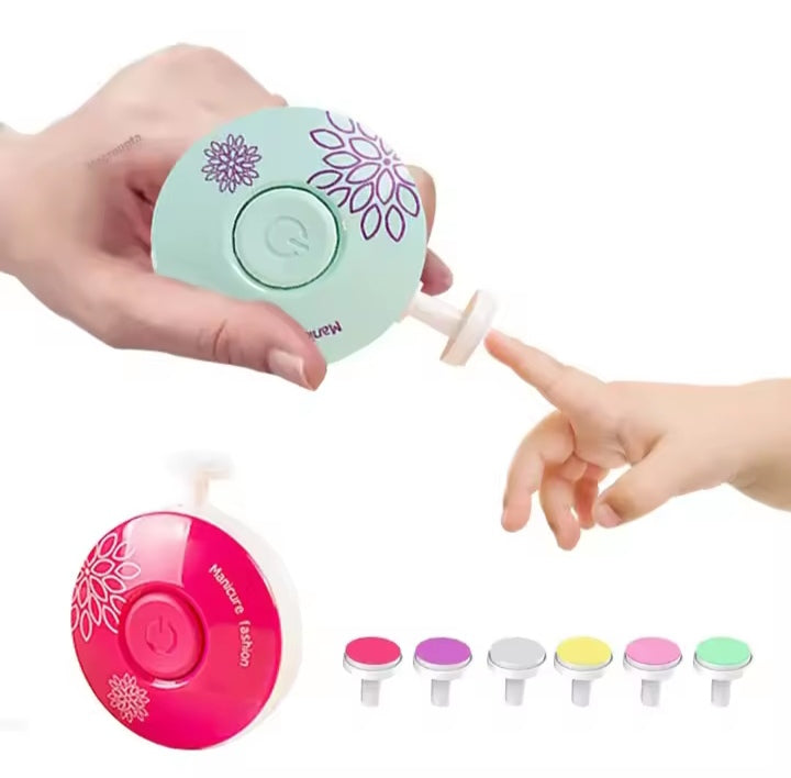 Coupe-ongles électrique pour bébé, outil de polissage des ongles + Sucette à fruits + Gant de dentition