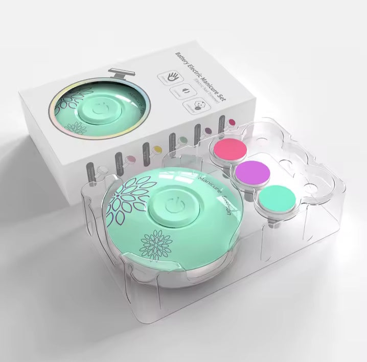 Coupe-ongles électrique pour bébé, outil de polissage des ongles + Sucette à fruits + Gant de dentition