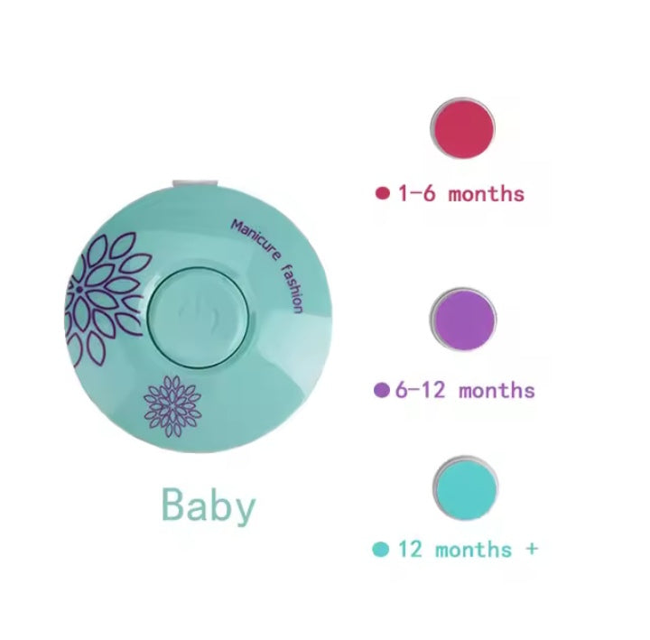 Coupe-ongles électrique pour bébé, outil de polissage des ongles + Sucette à fruits + Gant de dentition