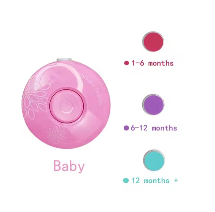 Coupe-ongles électrique pour bébé, outil de polissage des ongles + Sucette à fruits + Gant de dentition